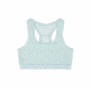 Justice Mint Green Aqua Full Coverage Racerback Floral Lace Bralette Size 34